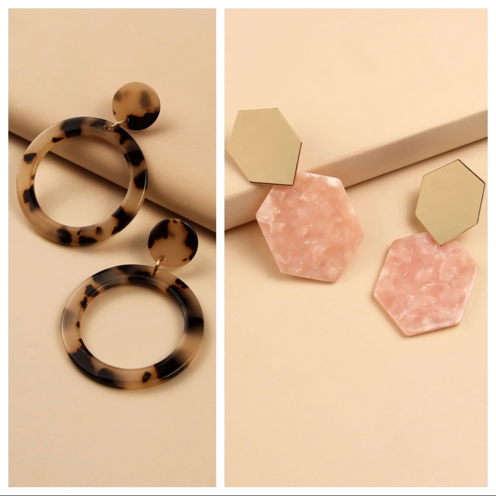 Bundle of Acrylic Tortoise Earrings